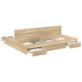Cama Con Almacenamiento Con Cajón Roble Sonoma 200 X 200 Cm Vidaxl