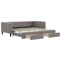 sofa cama  cama para adulto  sofa convertible nido con cajones tela gris taupe 100x200 cm