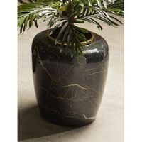 jarron imit marmol negro y beige 36 cms 33dx36 cms