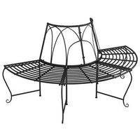 banco de jardin  banco de exterior  silla de jardin semicircular de acero negro 159 cm
