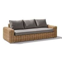 sofa de jardin de 3 plazas en resina trenzada