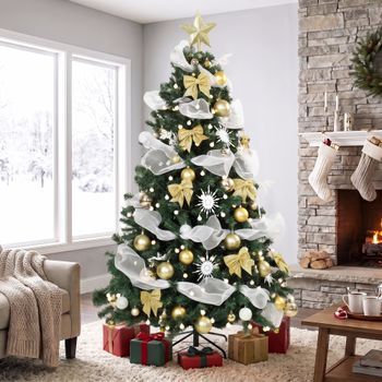 Árbol De Navidad De Pvc Metal Homcom 180 Cm - Verde