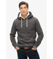 superdry para hombre m2013698a sudadera grafica con capucha y logotipo en relieve gris oscuro xl casual algodon sostenible