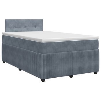 Cama Tapizada 190x120x100,5 Cm Terciopelo - Gris