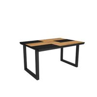 mesa de comedor 6 comensales 140 robusta y estable gracias a su estructura y patas macizas ideal para reuniones familiares roble y negro estilo