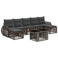 conjunto de sofas de jardin 8 uds gris y gris oscuro vidaxl
