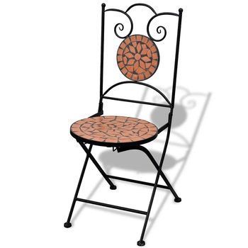 Sillas De Jardín Bistró Plegables 2 Uds | Silla De Exterior | Sillón Cerámica Terracota