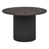 mesa minimalista con tablero redondo  120 cm negra sheho