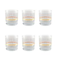 vasos de whisky negro y dorado - lote de 6