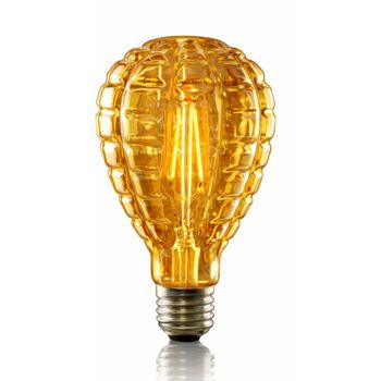 Reichle - bombilla led de vidrio, color marrón, 14 cm, e27, máx. 4 w