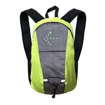 Mochila Grande Para Biciletas Con Indicadores Luminososo, 4 Direcciones, Nailon, Usb Recargable Jocca - Verde