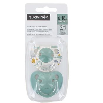 Suavinex chupete anatómico silicona SX PRO 6-18 meses 2 unds