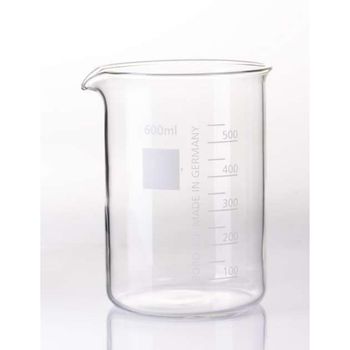 Camassia Vaso de Laboratorio 600 Ml | Utensilios para Cosmética Casera y Natural | Vidrio Resistente a Altas Temperaturas