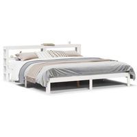 estructura cama cabecero madera maciza pino blanco 180x200 cm