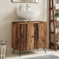 vidaxl mueble de lavabo para bano breda madera envejecida