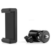 soporte de tripode universal para telefono movil juego de adaptador de cabeza de bola con clip para tripode y palo de selfie con tornillo 14