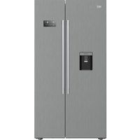 beko asdm241px fridge freezer - steel american-style brushed steel