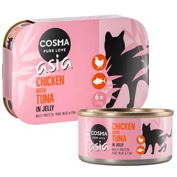 Cosma Asia en gelatina 24 x 170 g - Pack Ahorro - Pollo con atún