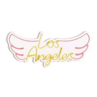 iluminacion led decorativa de plastico los angeles amarillo rosa 70x31x2 cm