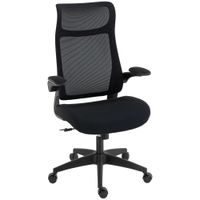 homcom silla de oficina ergonomica giratoria de malla con soporte lumbar reposabrazos abatibles reposacabezas basculante negro