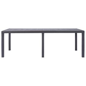 Mesa De Jardín | Mesa De Exterior De Plástico Aspecto Ratán Marrón 220x90x72 Cm