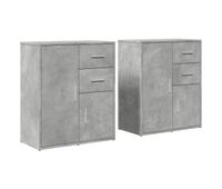 vidaxl aparador de madera ingenieria 2 uds gris hormigon 60x31x70 cm