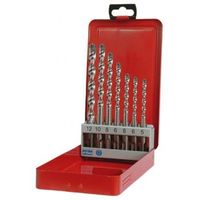 juego de 7 brocas de 3 labios para martillo sds-plus o 5-6-8 x 110 mm  o 6-8-10-12 x 160 mm ruko 213246
