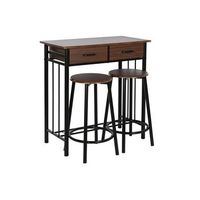 mesa set 3 metal mdf 80x50x84 32x32x45 negro