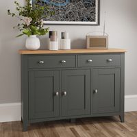 arlia oak and grey 3 door sideboard