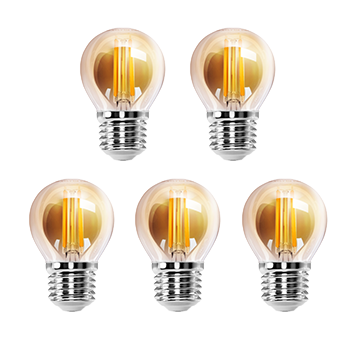 Aigostar Vintage Bombilla LED E27, 6W Equivalente a 43W ,Luz Cálida 2200K, 520lm, G45 Bombilla Filamento Led,No Regulable,5 Pieza