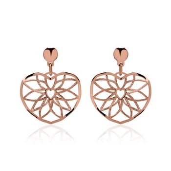 Pendientes adorno de plata 925 chapada en oro rosa