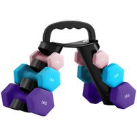 sportnow set de mancuernas con soporte de almacenamiento set de 6 mancuernas para entrenamiento fitness 2 x 1kg 2 x 3kg 2 x 5kg