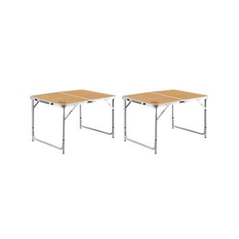 Lote De 2 Mesas Plegables De Camping Para 6 Personas - O'camp - Con Forma De Maleta - 120 X 60 X 70 Cm