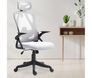 Silla de oficina taos tela gris 66x58x122 cm