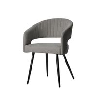 silla de comedor gris oscuro con reposabrazos y patas negras