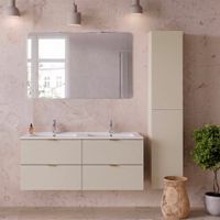 conjunto de muebles con doble lavabo paneles de melamina y de mdf