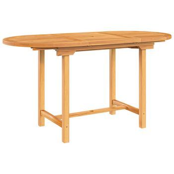 Mesa De Jardín | Mesa De Exterior Extensible Madera Maciza Teca 110-160x80x75 Cm
