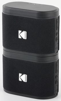 Kodak SoundBrix - Altavoz Bluetooth portátil doble, apilamiento magnético y conecta hasta 100 altavoces inalámbricos, potente sonido de graves de 5 W, alcance de 50 m, reproducción de 5 horas, altavoz