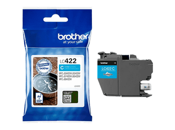 Cartucho de tinta - Brother LC-422C, 550 páginas, Cian