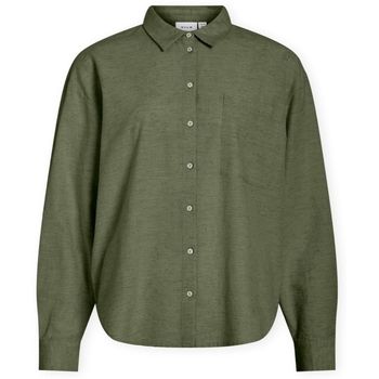 Vila Camisa Noos Prisilla Loose Shirt - Olivine para mujer