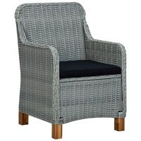 pack 2 uds sillas de jardin  silla de exterior  sillon con cojines ratan sintetico gris claro