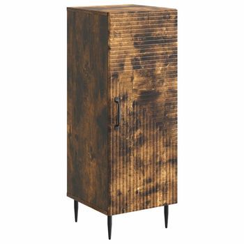 Aparador Roble Ahumado 33 X 34,5 X 89,5 Cm Madera De Ingeniería Vidaxl