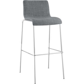 Taburete De Bar Hover De Tela Con Base De Cuatro Patas Gris Claro 48x43x100 Cm Clp