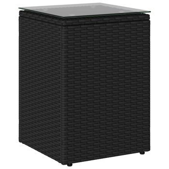 Mesa Lateral Negro Ratán Sintético Vidaxl