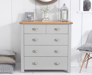 Somerset Oak and Grey 2 Over 3 Drawer Chest