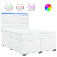 cama tapizada 190x144x1505 cm tejido - blanco