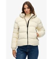 superdry para mujer w5011996a chaqueta acolchada con capucha stanton blanco roto l casual poliester