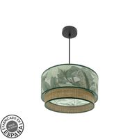 fabrilamp lampara de techo colgante congo 40d 1xe27 negroverde-natural