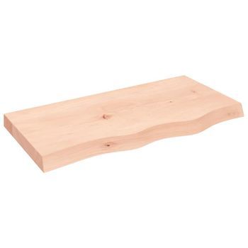 Tablero De Mesa Madera Maciza Roble Sin Tratar 80x40x(2-6) Cm Vidaxl