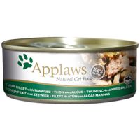 applaws cat food cans 156g - tuna  fish in broth - tuna fillet with seaweed 6 x 156g